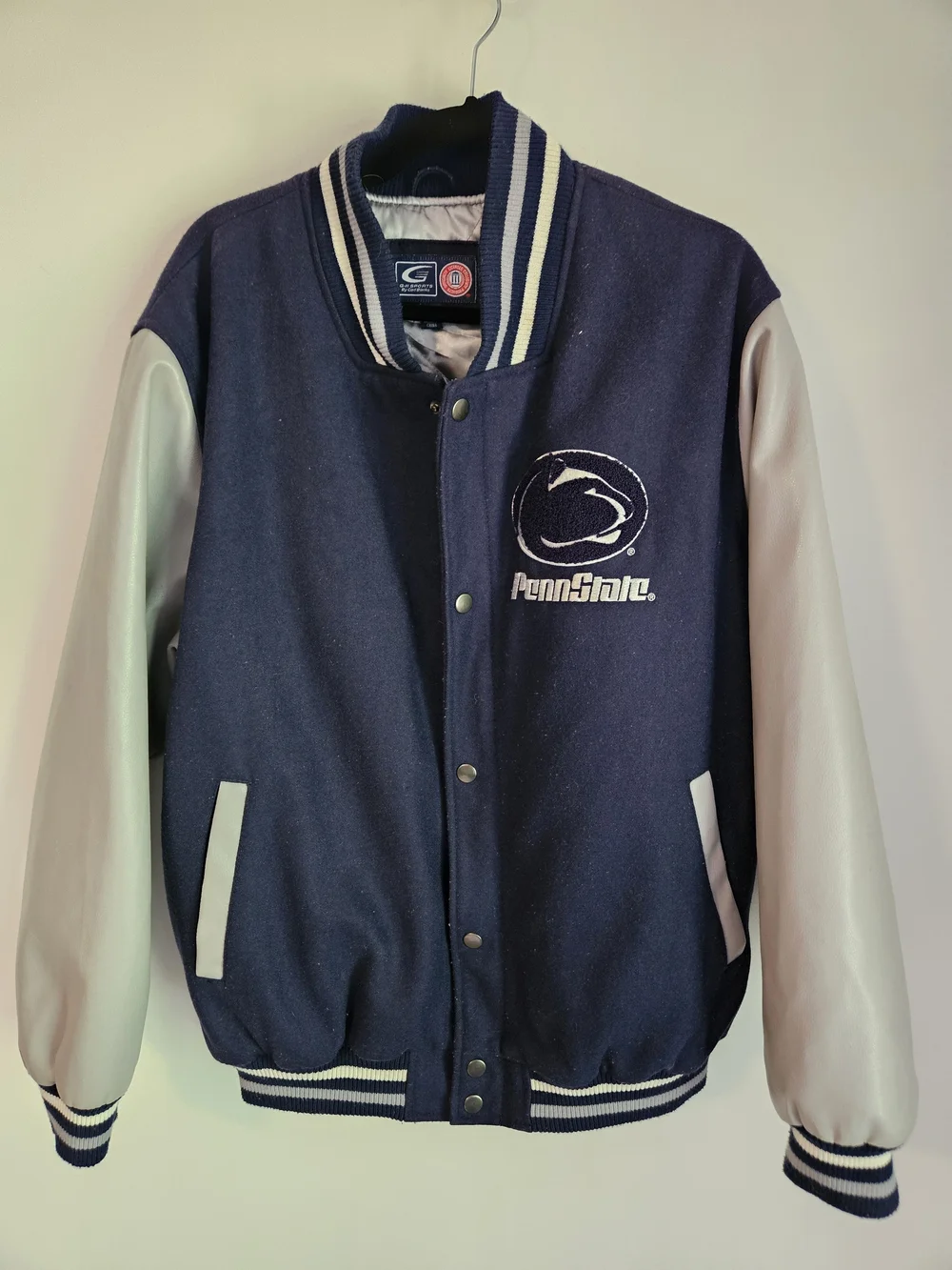 Penn State Nittany Lions Vintage Varsity Letterman Wool Blend Snap Jacket L